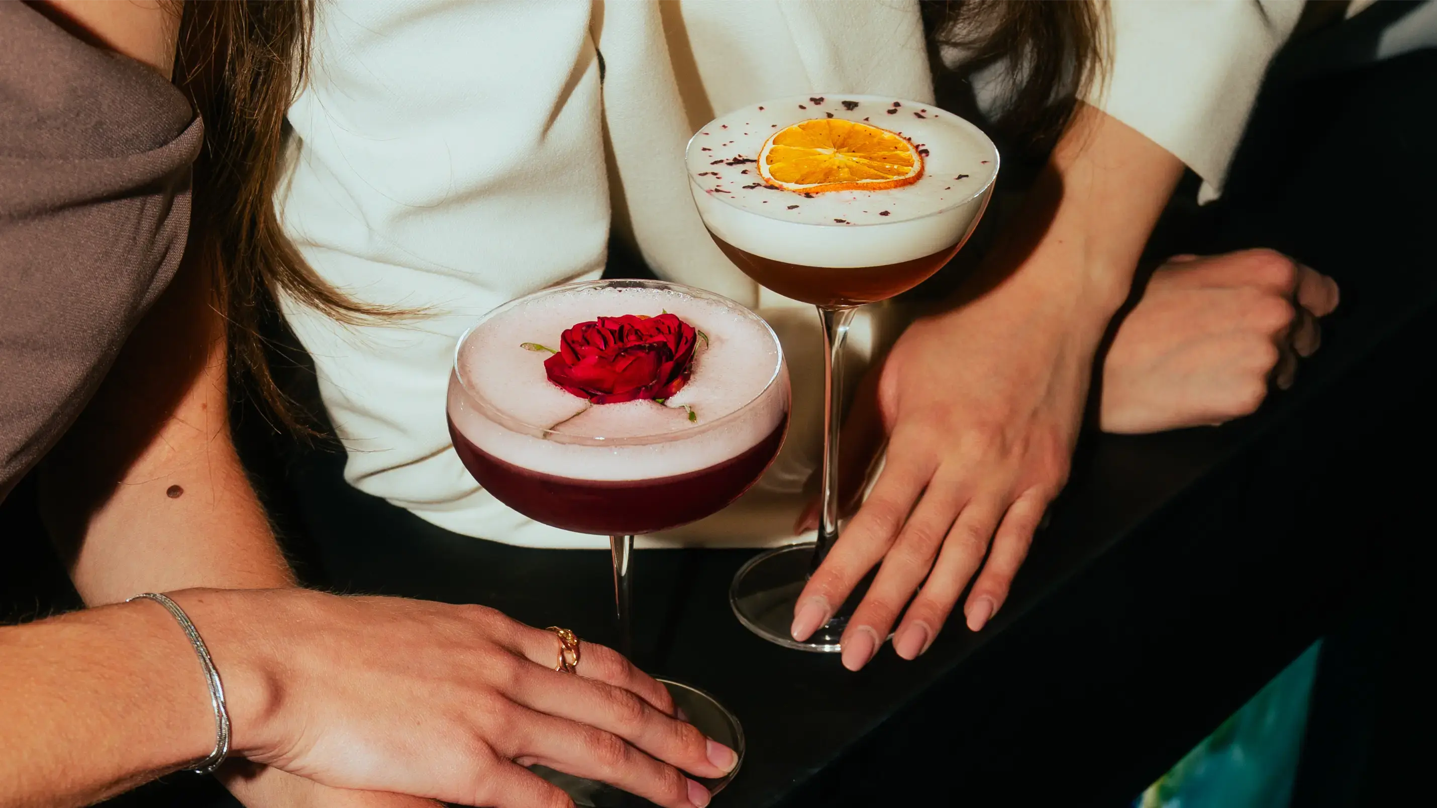 Cocktails in hands